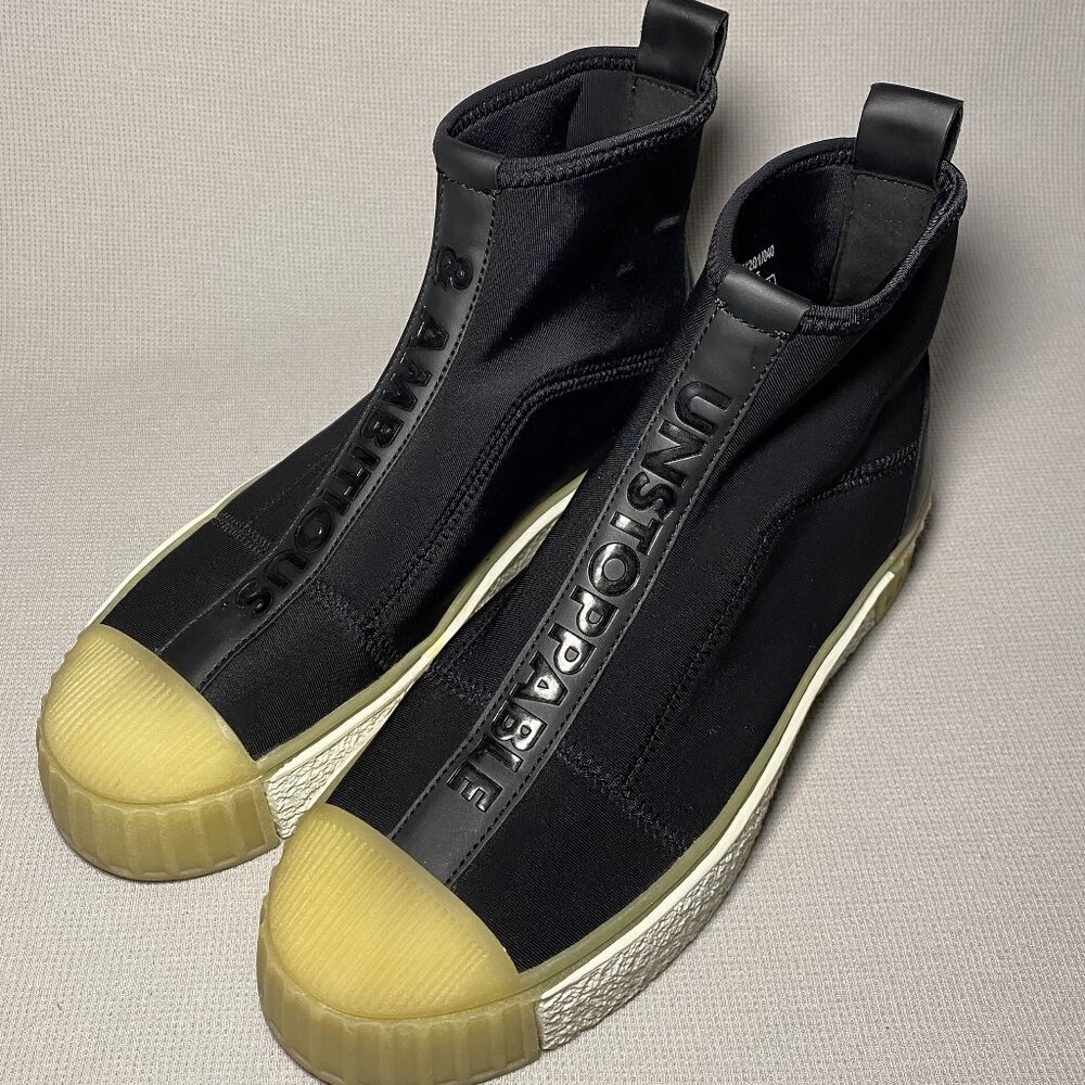 Zara Unstoppable Ambitious Hi Top Platform Pull-On Sneakers Size W7.5 EU38